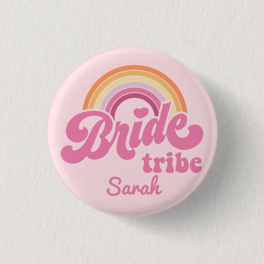 Vintage Regenbogen Braut Tribe Abzeichen Knopf Button (Vorderseite)