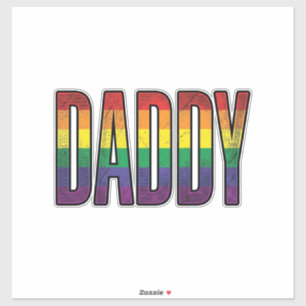 Vintage-Regenbogen-Daddy-Pride-Typografie-T-Shirt_ Aufkleber