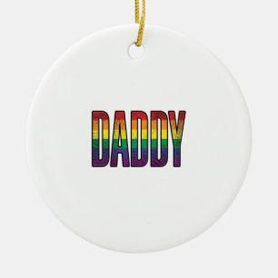Vintage-Regenbogen-Daddy-Pride-Typografie-T-Shirt_ Keramik Ornament