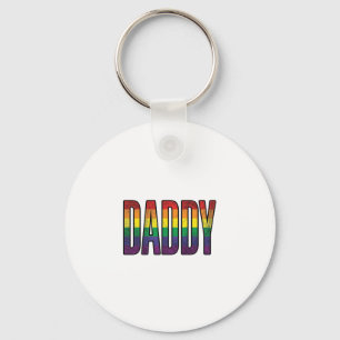 Vintage-Regenbogen-Daddy-Pride-Typografie-T-Shirt_ Schlüsselanhänger