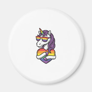 Vintage Regenbogen Einhorn Herz Pride Shirt Design Magnet