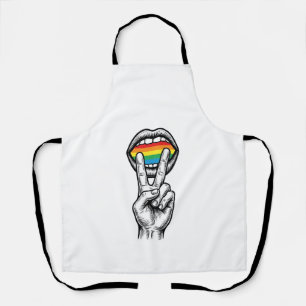 Vintage-Regenbogen-Friedenshand-Stolz-Vektor-Shirt Schürze
