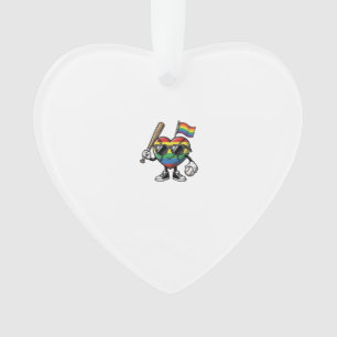 Vintage-Regenbogen-Herz-Baseball-Stolz-Shirt-Desig Ornament