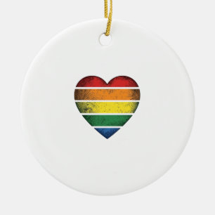 Vintage-Regenbogen-Herz-Pride-Vector-Shirt-Design_ Keramik Ornament