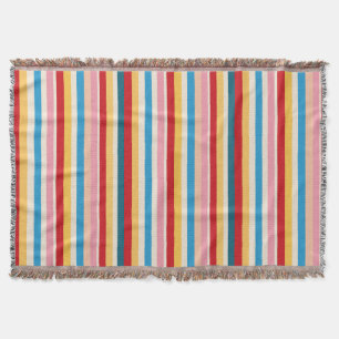 Vintage-Regenbogen-Kirmes Retro-Streifen Mehrfarb Decke