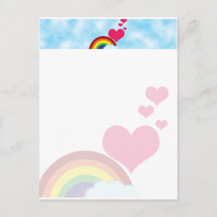 Vintage Regenbogen Postkarte