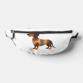 Vintage-Regenbogen-Pullover Dachshund Süßer langer Bauchtasche (Ablage )