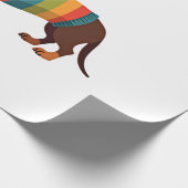 Vintage-Regenbogen-Pullover Dachshund Süßer langer Geschenkpapier (Ecke)