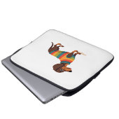 Vintage-Regenbogen-Pullover Dachshund Süßer langer Laptopschutzhülle (Vorne Knopf)