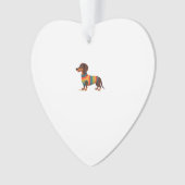 Vintage-Regenbogen-Pullover Dachshund Süßer langer Ornament (Vorderseite)