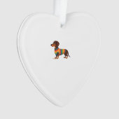 Vintage-Regenbogen-Pullover Dachshund Süßer langer Ornament (Vorderseite)