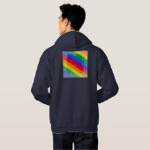 Vintage Regenbogen-Streifen Hoodie (Schwarz voll)