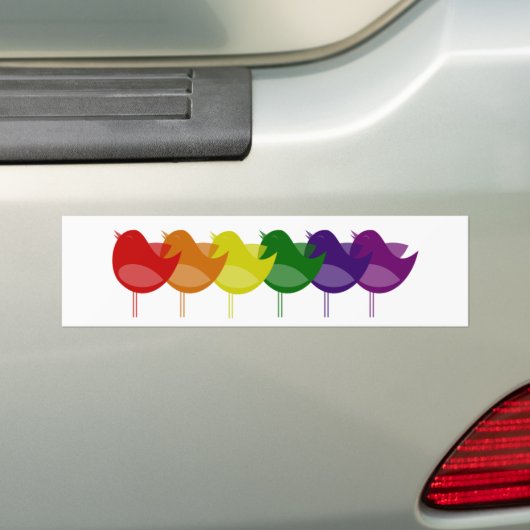 Vintage Regenbogen-Vögel Autoaufkleber (Auf Auto)