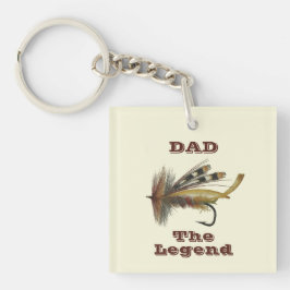 Vintage Regenbogenfliege für den Vater "Fishing Le Schlüsselanhänger
