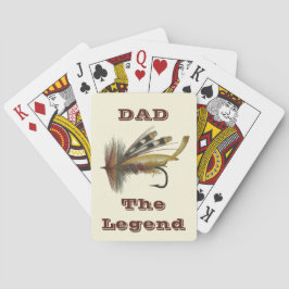 Vintage Regenbogenfliege für den Vater "Fishing Le Spielkarten