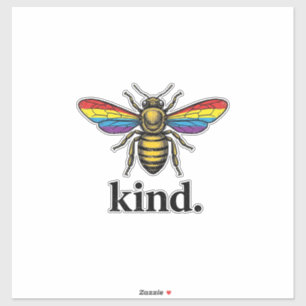 Vintage Regenbogenflügel-Shirt-Design von Kind Bee Aufkleber