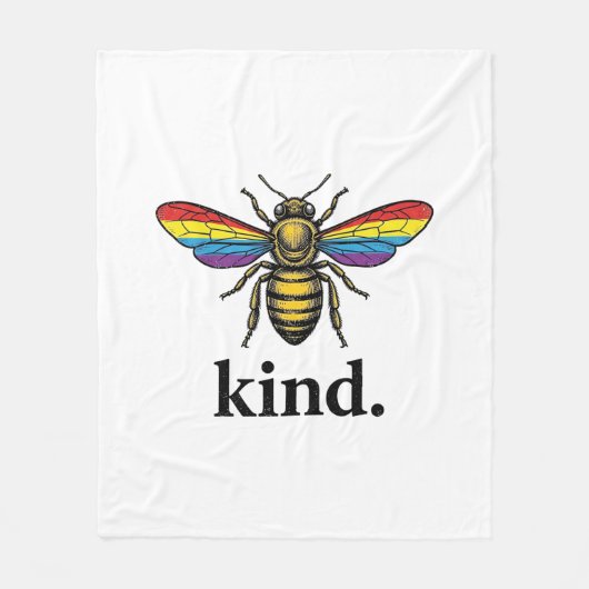 Vintage Regenbogenflügel-Shirt-Design von Kind Bee Fleecedecke (Vorderseite)