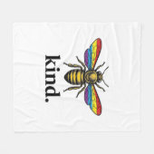 Vintage Regenbogenflügel-Shirt-Design von Kind Bee Fleecedecke (Vorderseite (Horizontal))