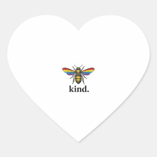 Vintage Regenbogenflügel-Shirt-Design von Kind Bee Herz-Aufkleber