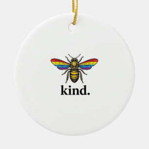 Vintage Regenbogenflügel-Shirt-Design von Kind Bee Keramik Ornament