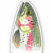 Vintage Regenbogenforelle Aufkleber (Vorderseite)