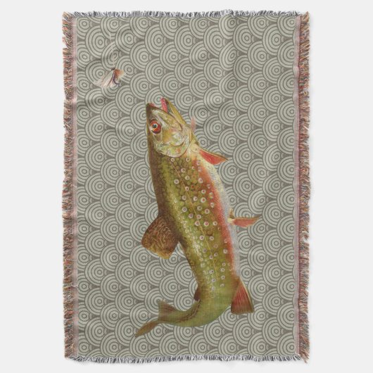 Vintage Regenbogenforelle Fischen Decke (Vorderseite Vertikal)
