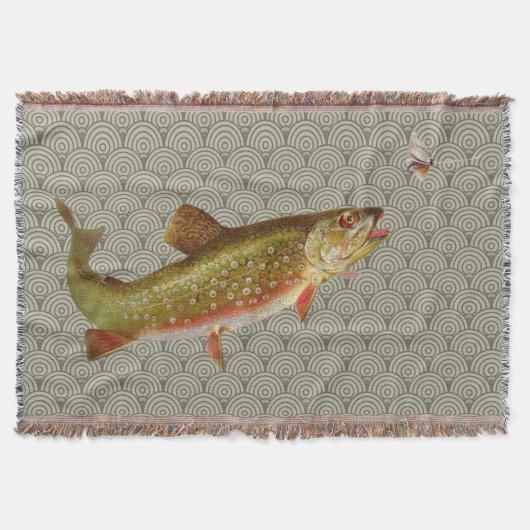 Vintage Regenbogenforelle Fischen Decke (Vorderseite)