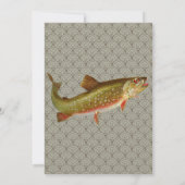 Vintage Regenbogenforelle Fischen Einladung (Rückseite)