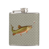 Vintage Regenbogenforelle Fischen Flachmann (Vorderseite)