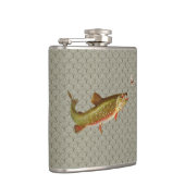 Vintage Regenbogenforelle Fischen Flachmann (Rechts)