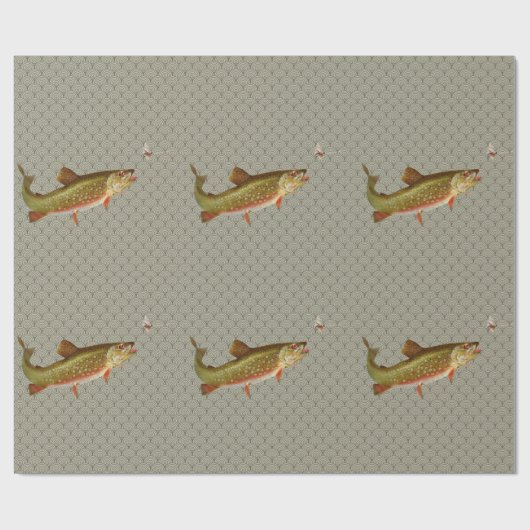 Vintage Regenbogenforelle Fischen Geschenkpapier (Flach)