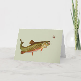 Vintage Regenbogenforelle Fischen Karte