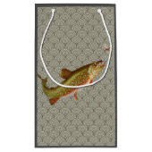 Vintage Regenbogenforelle Fischen Kleine Geschenktüte (Rückseite)