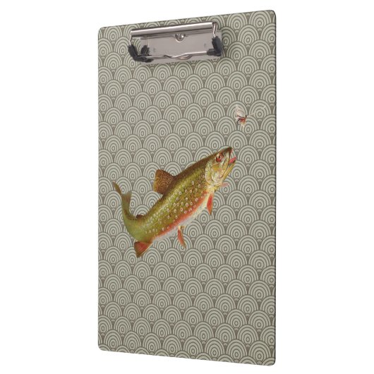 Vintage Regenbogenforelle Fischen Klemmbrett (Links)
