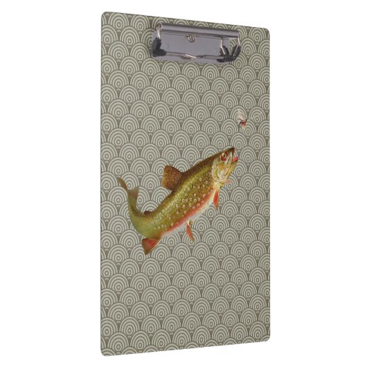 Vintage Regenbogenforelle Fischen Klemmbrett (Rechts)