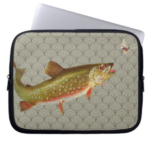 Vintage Regenbogenforelle Fischen Laptopschutzhülle