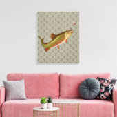 Vintage Regenbogenforelle Fischen Leinwanddruck (Insitu (Wohnzimmer))