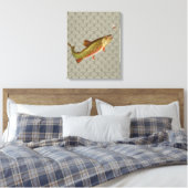 Vintage Regenbogenforelle Fischen Leinwanddruck (Insitu (Schlafzimmer))