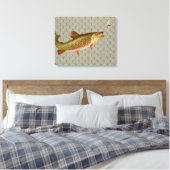 Vintage Regenbogenforelle Fischen Leinwanddruck (Insitu (Schlafzimmer))