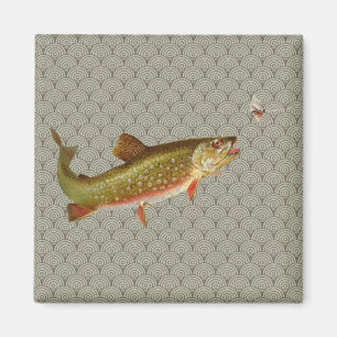 Vintage Regenbogenforelle Fischen Magnet