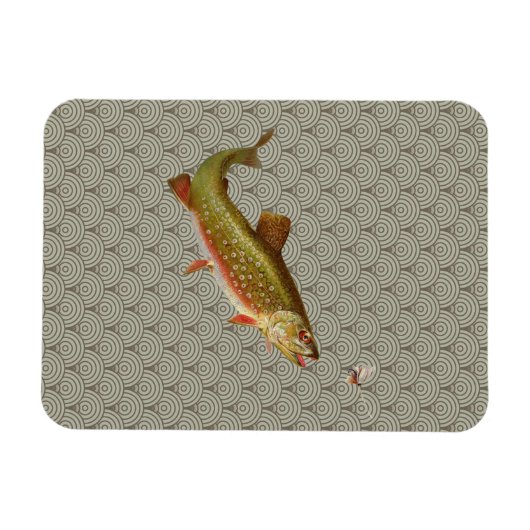 Vintage Regenbogenforelle Fischen Magnet (Horizontal)