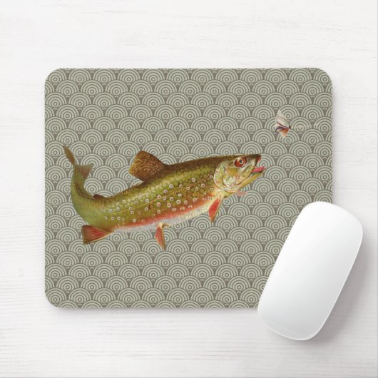 Vintage Regenbogenforelle Fischen Mousepad (Mit Mouse)