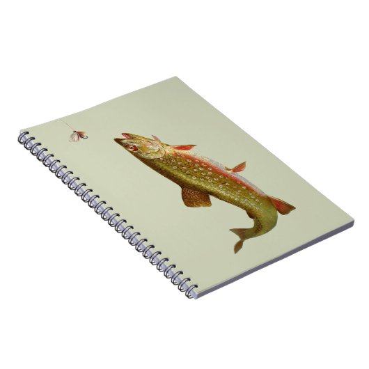 Vintage Regenbogenforelle Fischen Notizblock (Rechte Seite)