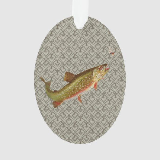 Vintage Regenbogenforelle Fischen Ornament (Rückseite)