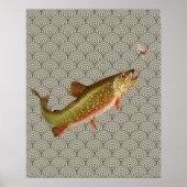 Vintage Regenbogenforelle Fischen Poster (Vorne)