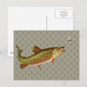 Vintage Regenbogenforelle Fischen Postkarte (Vorne/Hinten)