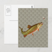 Vintage Regenbogenforelle Fischen Postkarte (Vorne/Hinten)