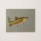Vintage Regenbogenforelle Fischen Puzzle (Horizontal)