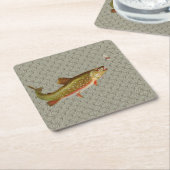 Vintage Regenbogenforelle Fischen Rechteckiger Pappuntersetzer (angewinkelt)