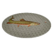 Vintage Regenbogenforelle Fischen Schneidebrett (Ecke)